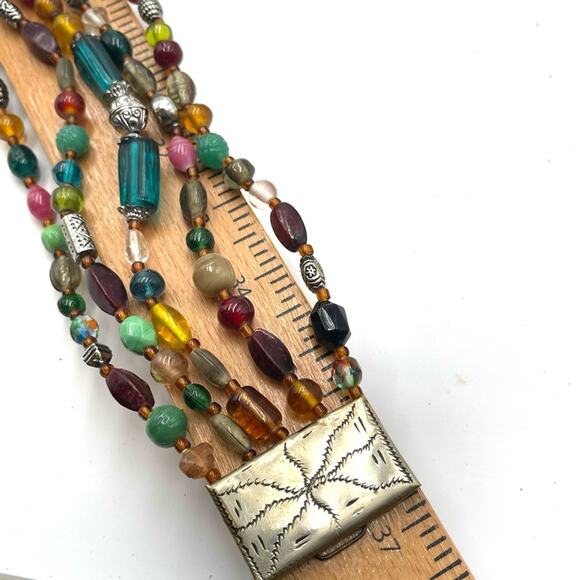 Western Vintage handmade belt glass beads tribal aztec style main image 12